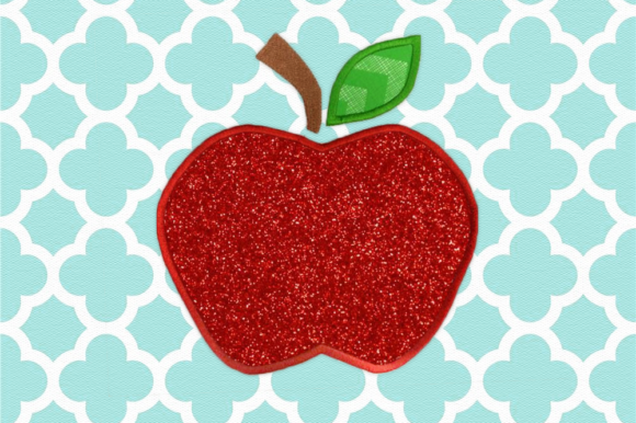 Apple with Leaf Applique: A Charming Embroidery Design for Personalized Gifts
