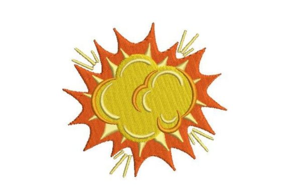 Comic Book Style Explosion: A Bold Seasonal Embroidery Design
