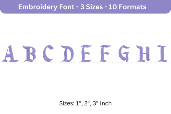Disneyland Font Uppercase A to I Review for Business Embroidery