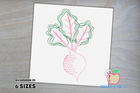 Fresh Organic Beets Bean Stitch: A Playful Embroidery Design for Creative Sellers