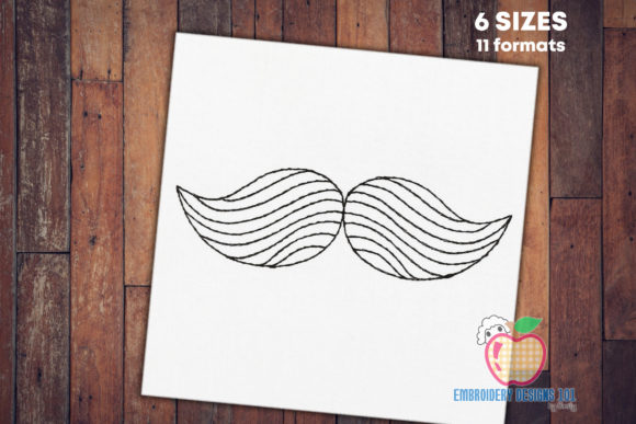 Retro Mustache Symbol: A Bold Embroidery Design for Craft Fair Success