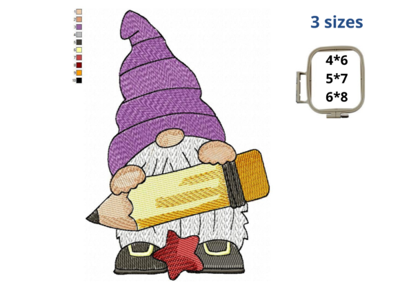 School Gnome with Pencil Review: A Charming Embroidery Design for Handmade Gifts