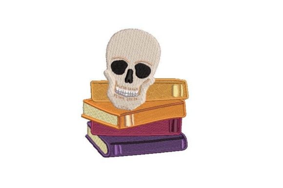 Skull on Stack of Books: A Seasonal Embroidery Design Review