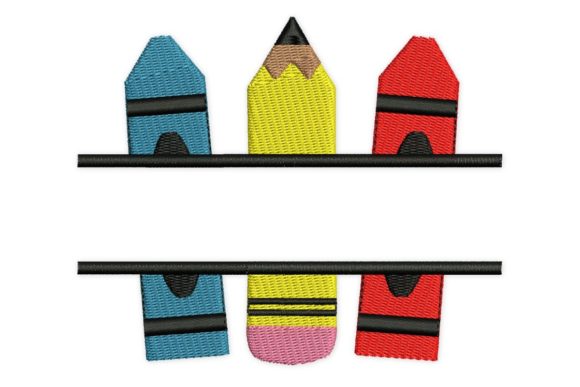 Split Crayons Pencils Frame Embroidery Design Review