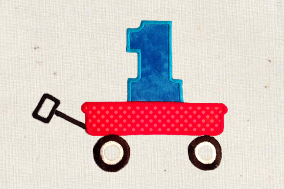 Toy Wagon with Number 1 Embroidery Design Review